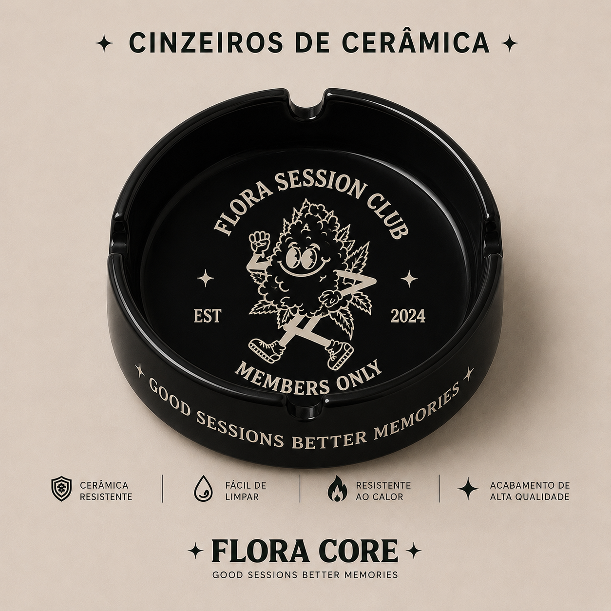 FLORA CORE - Cinzeiro Preto