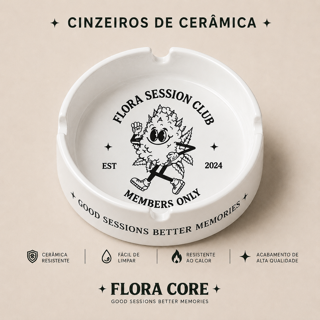 FLORA CORE - Cinzeiro Branco